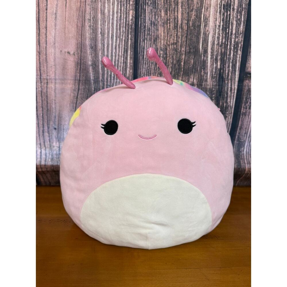 Squishmallow Silvina the Snail Pink Tie-Dye Shell Plush Doll Large 20”